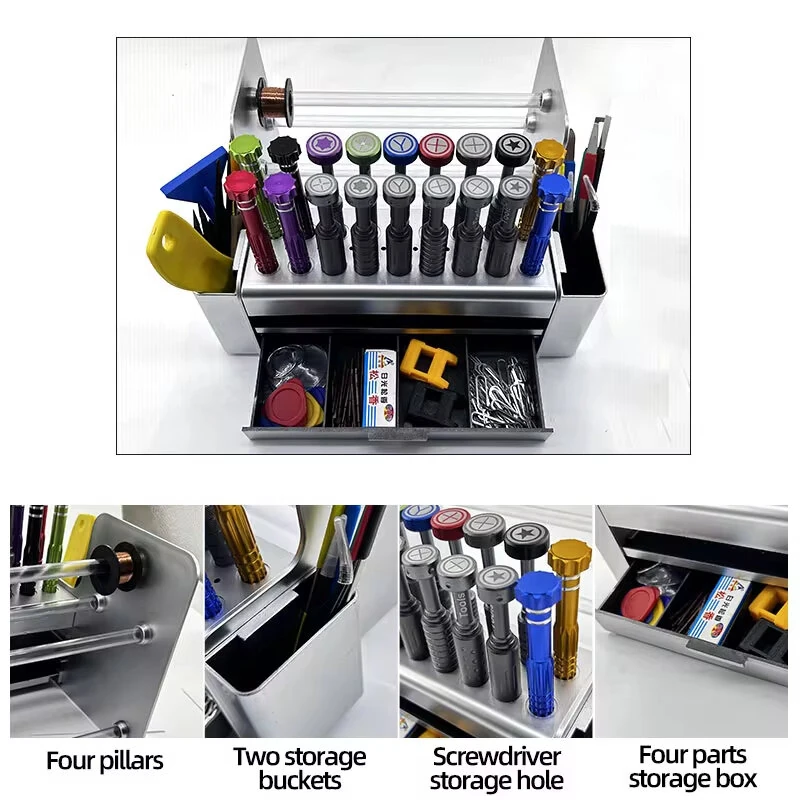 Mobile Phone Screwdriver Storage Box Multi-Functional Compartments Portable Design Tool and Component Organizer High-Quality Plastic — view 5