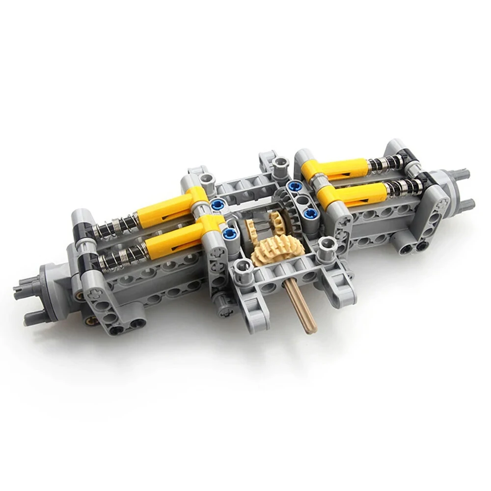 MOC-9365 High-tech Parts Building Blocks + Wheels Small Particle Rear Drive System Shock Absorbing Chassis Creative Toy Assembly Model — view 3