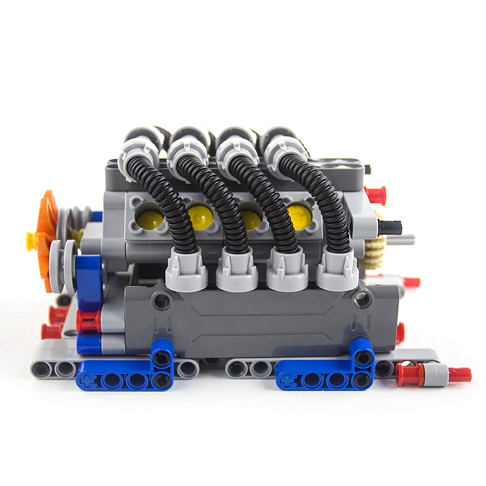 MOC Technology Building Blocks Bricks Power Functions Automotive Speed Gearbox V8 Engine Model Transmission Machinery M L Motor Battery Box DIY Assembling Toys — view 5