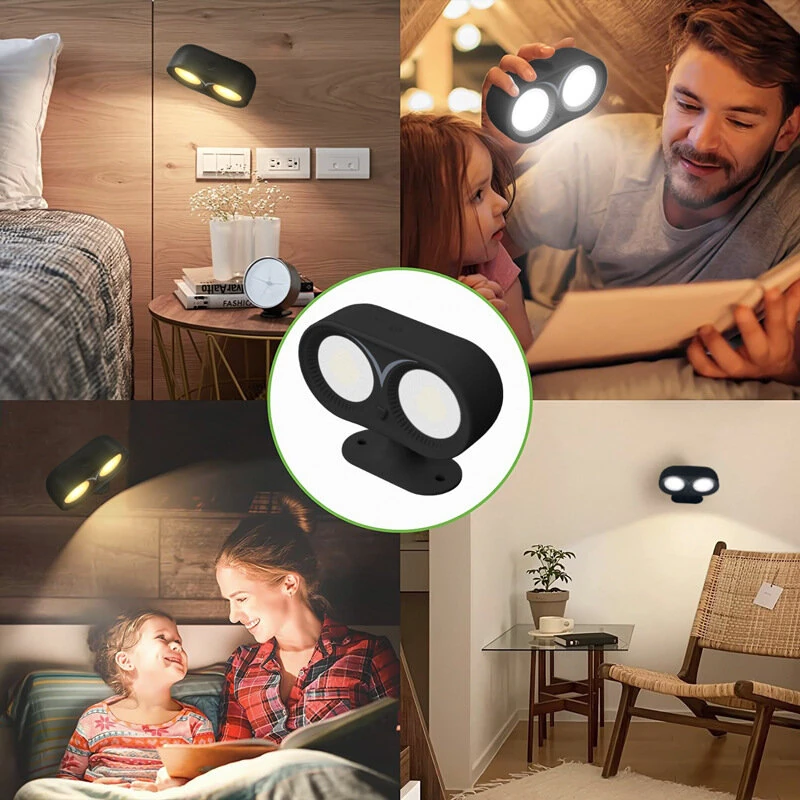 Modern Magnetic Suction LED Wall Sconces Lamp USB Rechargeable 3000mAh Touch Control Wall Lamp Reading Lights for Bedroom Dorm Room Bedside Night Lights — view 6