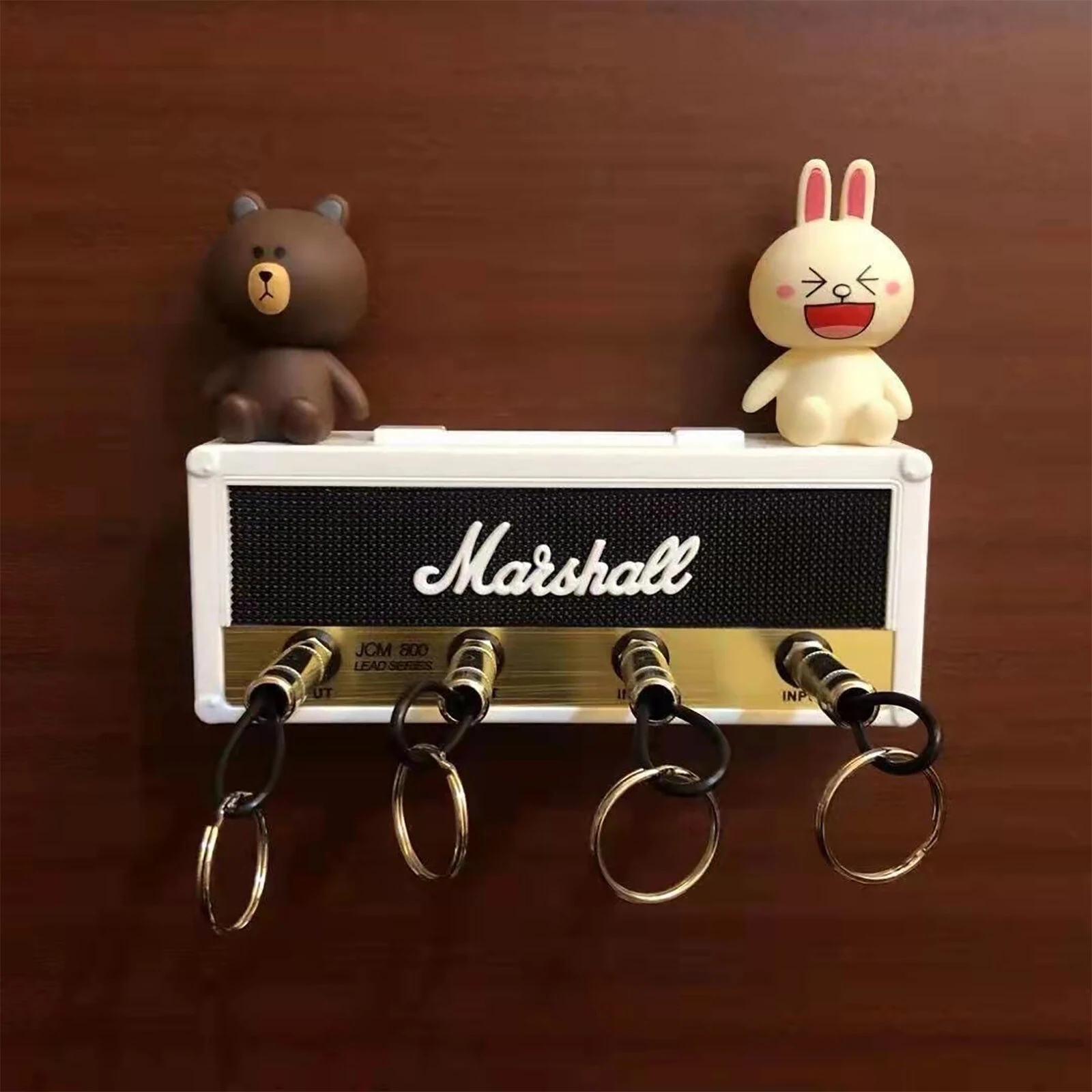 Modern Melody Music Note Key Holder Storage Box Rack Wall Mounted Key Holder Guitar Keyring Hook Holder with 4 Guitar Plugs — view 6