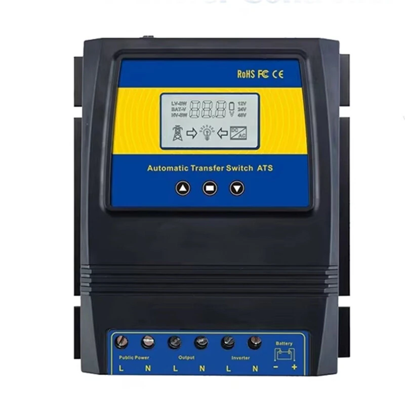 Moes Automatic ATS Dual Power Transfer Switch Solar Charge Controller 12-48V DC/110V-220V AC for Hybrid Solar Wind System On/Off Grid — view 2