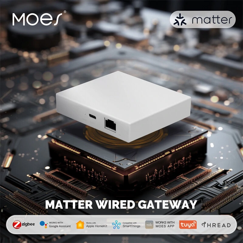 Moes Matter Smart Zigbe Home Bridge Matter Wired Gateway Hub Support Voice Control Via Alexa Google Siri Homekit Smartthings — view 2