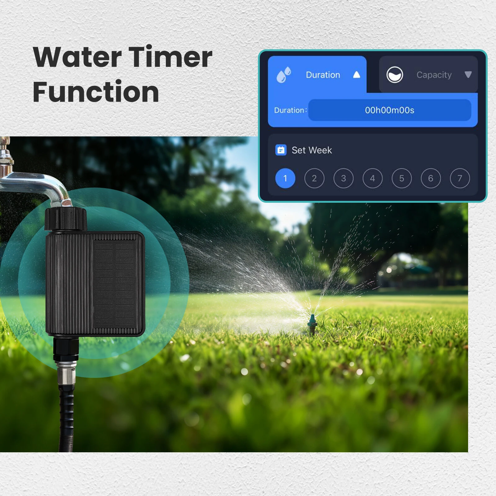 MOES Tuya Smart Home Wifi Timed Irrigation Water Valve IP65 Waterproof with Brass Inlet Solar Powered Irrigator Smart Life APP Control — view 6