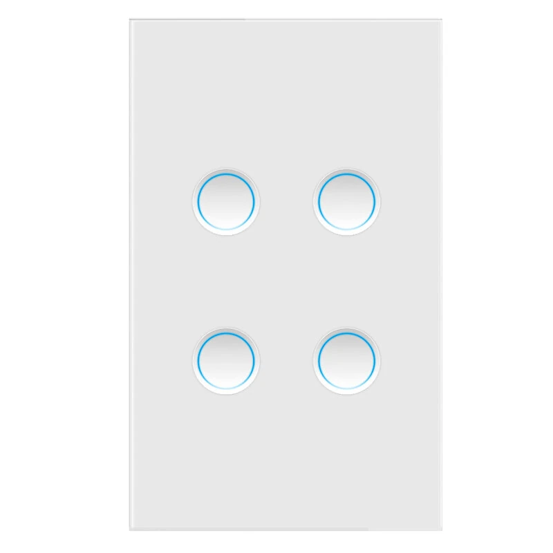 MOES Tuya Smart WiFi Light Switch Matte Protocol Concave Glass Panel 1/2/3/4 Gang Timing Function Voice Control Works with Alexa Google Assistant SmartThings Neutral Wire Needed