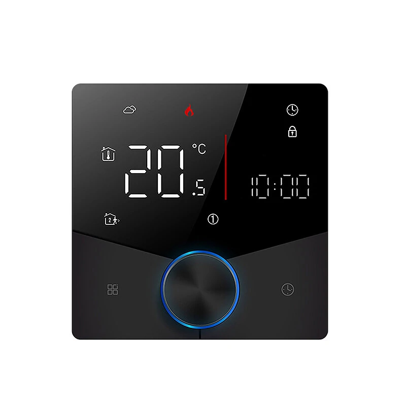 Moes Tuya WIFI Smart Knob Thermostat Gas Boiler Heating Remote Controller LCD Display Mobile Phone APP Control Touch Screen Work with Alexa Google Assistant