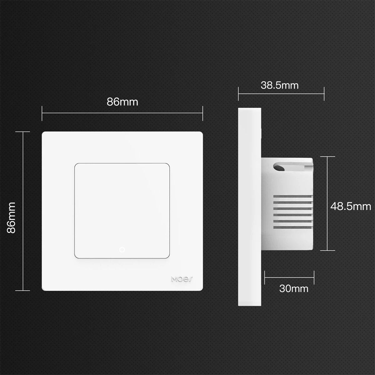 MOES Tuya WiFi Star Ring Smart Light Push Button Switch No Neutral No Capacitor Required Compatible with Alexa Google Home — view 9