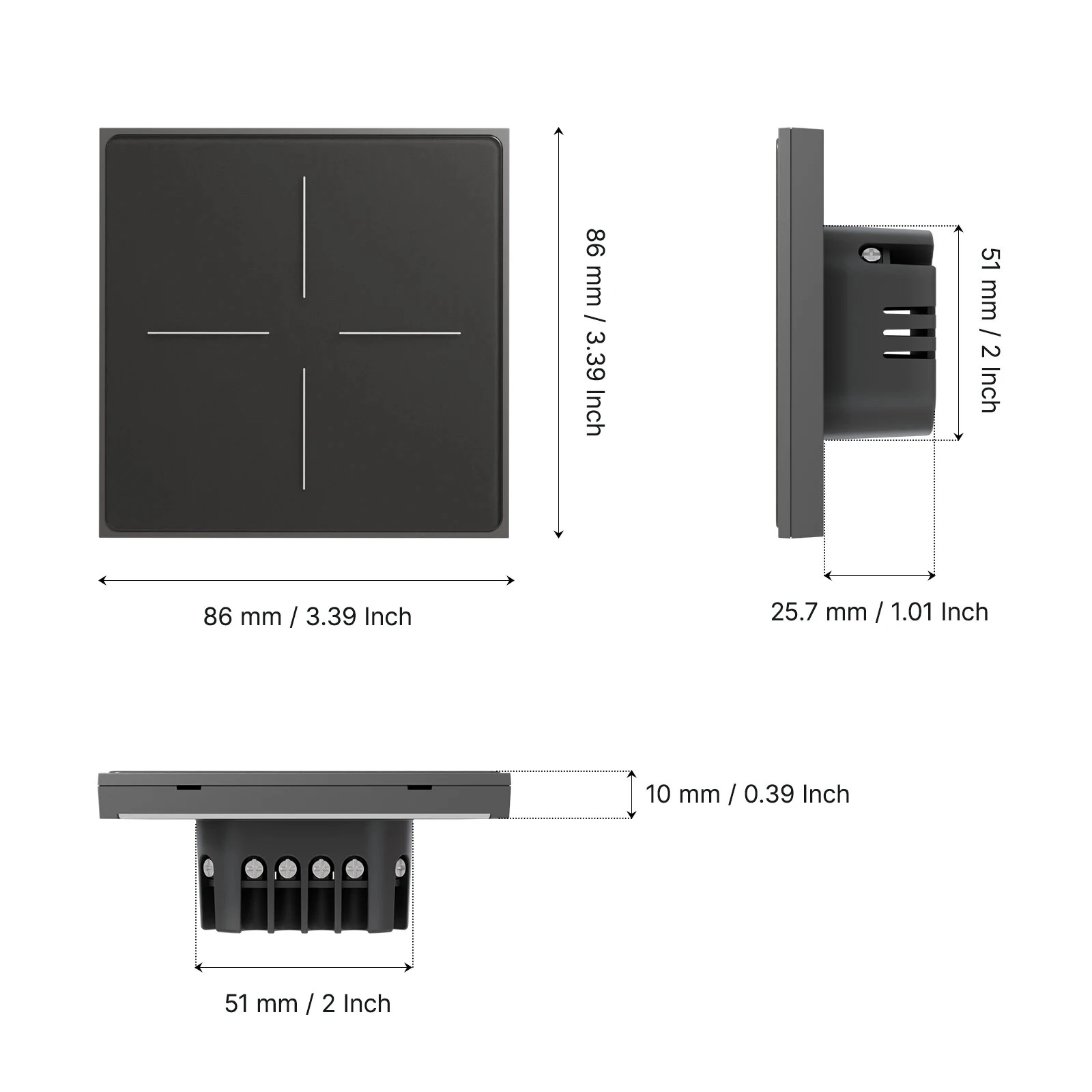 MOES Tuya ZigBee3.0 Star Feather Series Smart Touch Switch With Neutral Light Scene 1-4 Gang 2in1 APP Remote Control Voice Control with Alexa Google Home — view 3