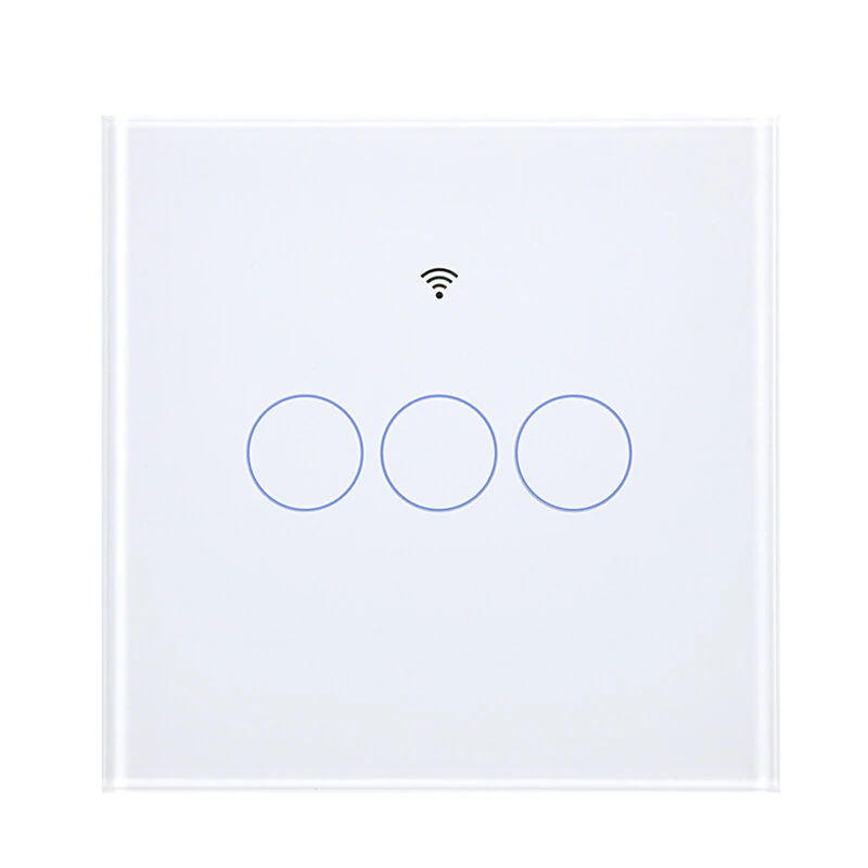 MOES WS-EU Tuya Matter WiFi Smart Light Switch Glass Touch Control Fireproof Neutral Wire Required Timing Function Voice Control with Alexa Google Assistant Apple HomeKit