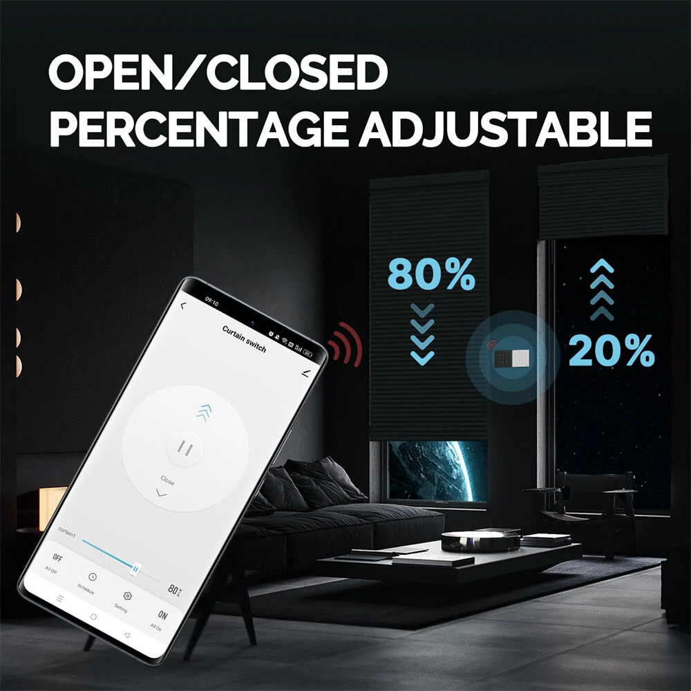 MoesHouse Smart ZigBe Star Ring Curtain Switch APP Remote Control for Roller Shutter Electric Curtains Blind Motor Work with Alexa/Google Home European Version — view 7