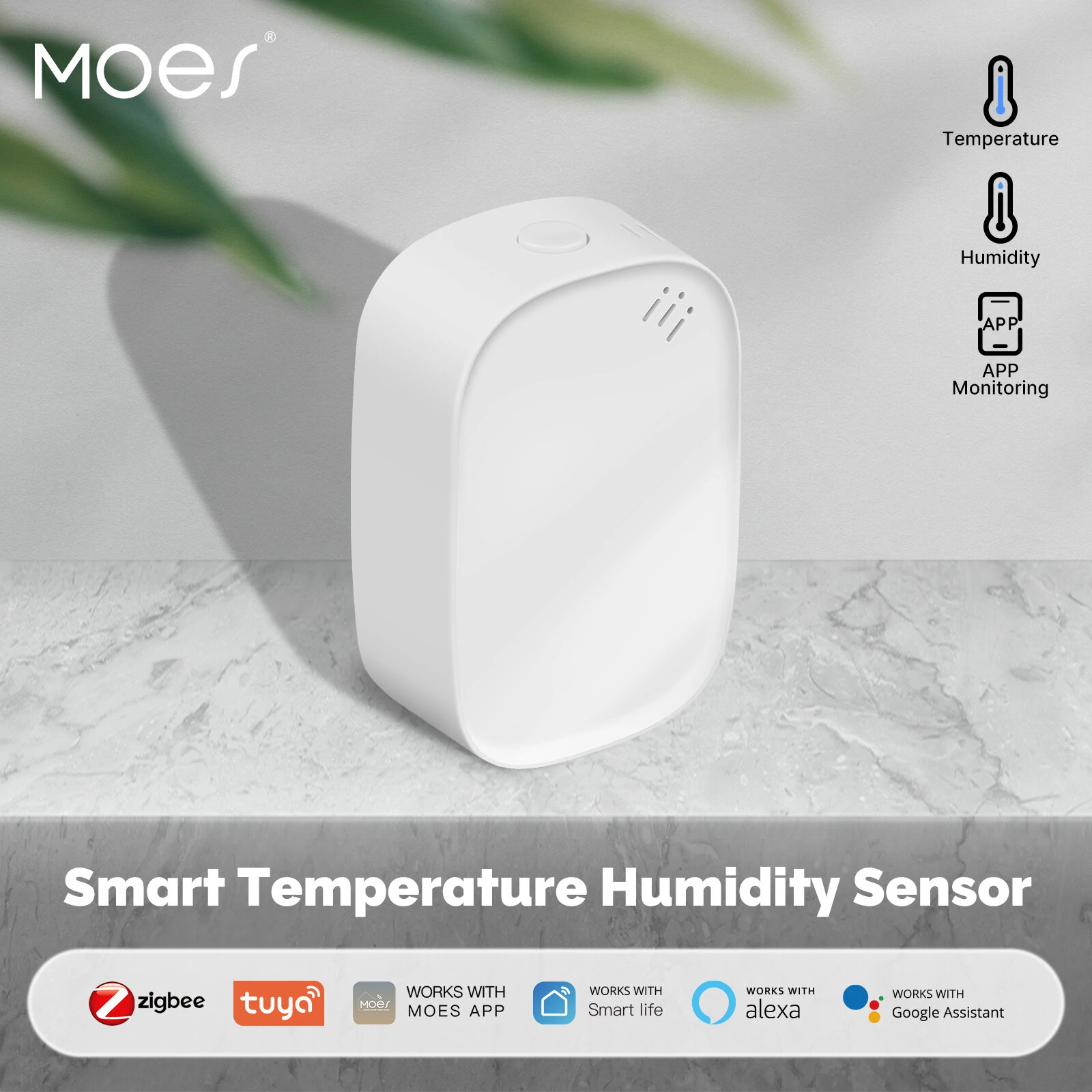 MoesHouse Tuya Zigbe Temperature Humidity Sensor Smart Security Sensor Probe App Remote Control — view 6