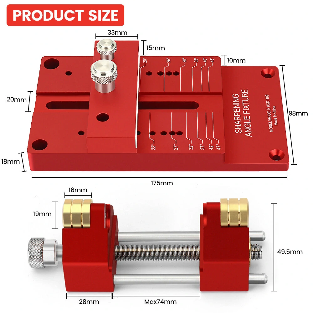 Mohoo Sharpening System Honing Guide Sharpening Holder Angle Fixture Angle Gauge for Woodworking Chisel — view 8