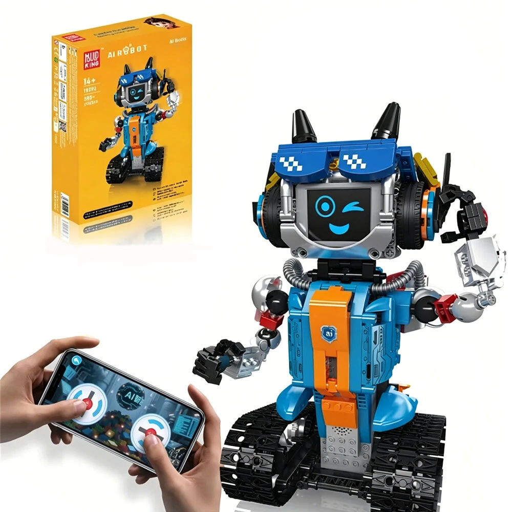 Mold King 15091 15092 Smart Interactive Voice Control Little Star AI Robot Building Block Brick Assembly Kit Science Education Toys Children Birthday Gift