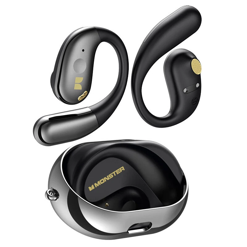 MONSTER AC360 TWS Earbuds bluetooth 5.4 Earphone 14.2mm Titanium PU Diaphragm AAC Audio ENC Noise Cancelling 24H Playback Touch Control Ergonomics Earhooks Sports Headphones with Mic — MONSTER