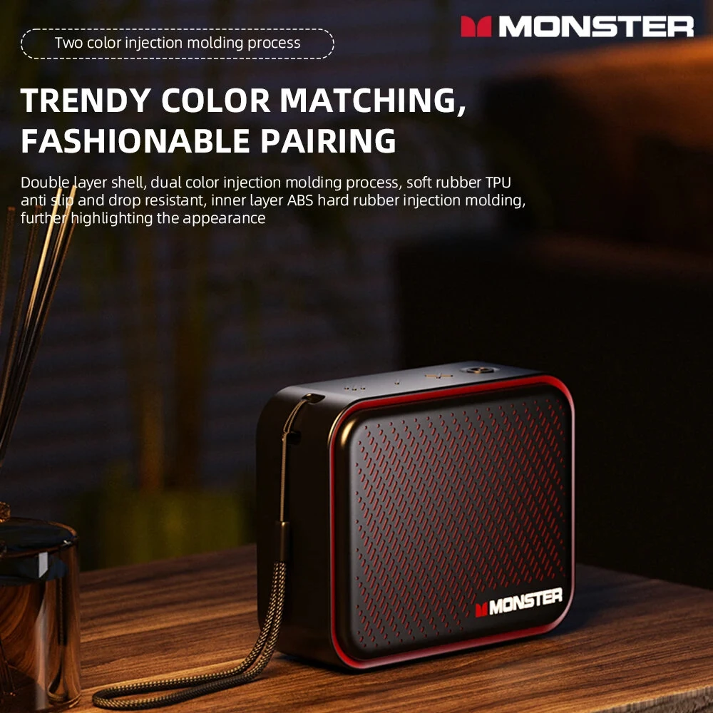 Monster DS01 Mini bluetooth V6.0 Speaker Portable Speaker Dual Sound Unit DSP Digital Audio TWS Pairing IP67 Waterproof Support TF Card Playback Mini Outdoors Subwoofer Speakers — view 4
