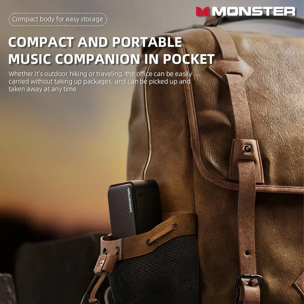 Monster DS01 Mini bluetooth V6.0 Speaker Portable Speaker Dual Sound Unit DSP Digital Audio TWS Pairing IP67 Waterproof Support TF Card Playback Mini Outdoors Subwoofer Speakers — view 5