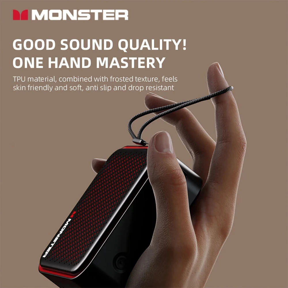 Monster DS01 Mini bluetooth V6.0 Speaker Portable Speaker Dual Sound Unit DSP Digital Audio TWS Pairing IP67 Waterproof Support TF Card Playback Mini Outdoors Subwoofer Speakers — view 7