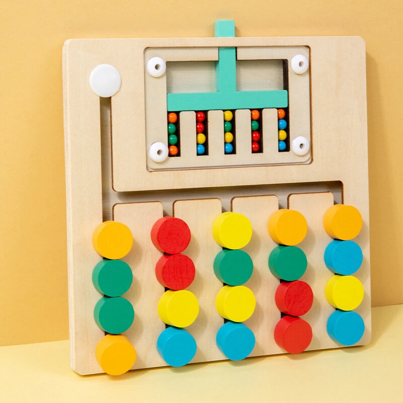 Montessori Cognitive Learning Toy for Kids Wooden Color Shape Toy Early Brain Stimulation Logical Enlightenment Hand-eye Coordination Thinking Educational Toy — view 10
