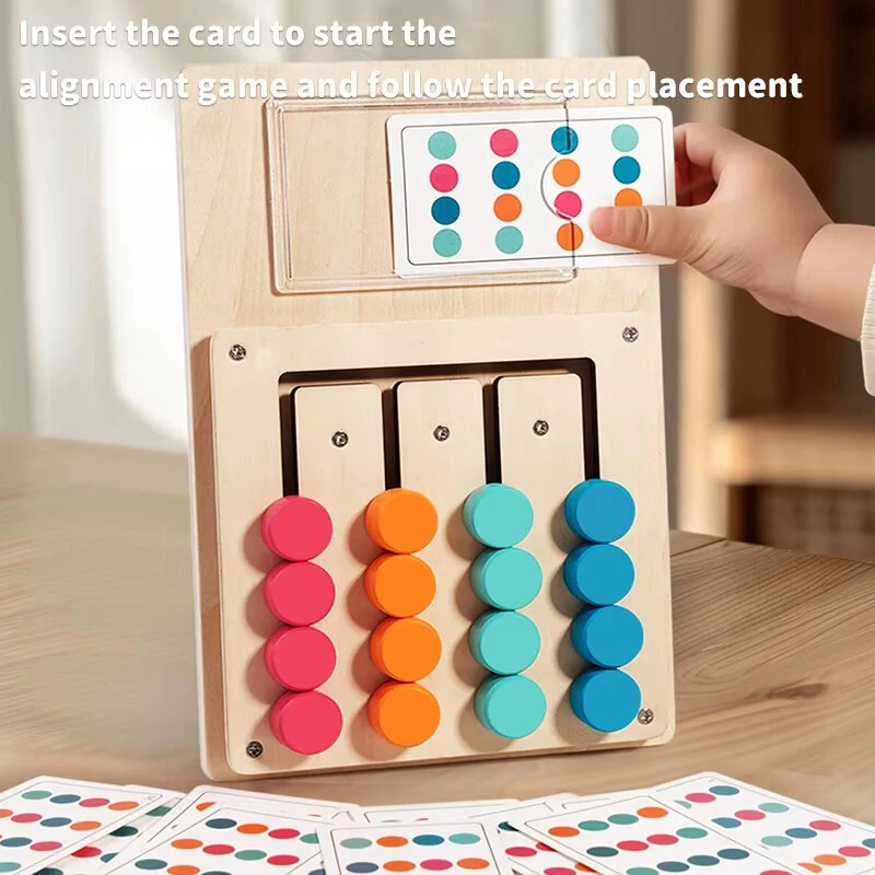 Montessori Cognitive Learning Toy for Kids Wooden Color Shape Toy Early Brain Stimulation Logical Enlightenment Hand-eye Coordination Thinking Educational Toy — view 5