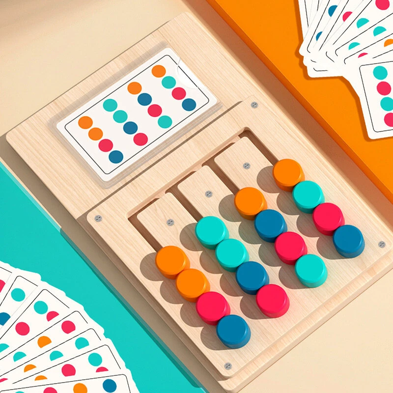 Montessori Cognitive Learning Toy for Kids Wooden Color Shape Toy Early Brain Stimulation Logical Enlightenment Hand-eye Coordination Thinking Educational Toy — view 8