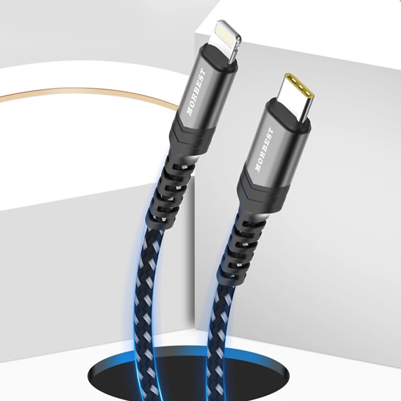 MORBEST Z62 2.4A Type-C to iP Cable Fast Charging Data Transmission Copper Core Line 1M Long for iPhone 14 14 Pro 13 12 Pro Max — view 6