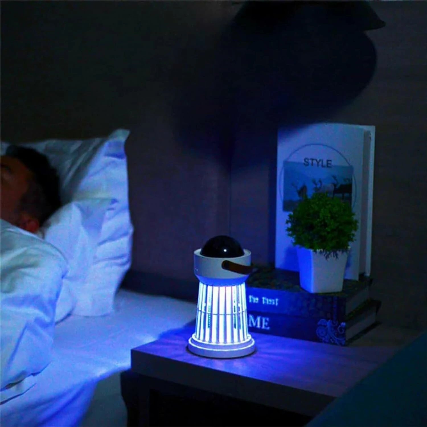 Mosquito Zapper 2000mAh With Music Box and Projector Lamp Long-lasting Battery 360 degrees Protection 3-in-1 Design Indoor and Outdoor Mosquito Killer with LED Flashlight for Camping Picnic — view 4