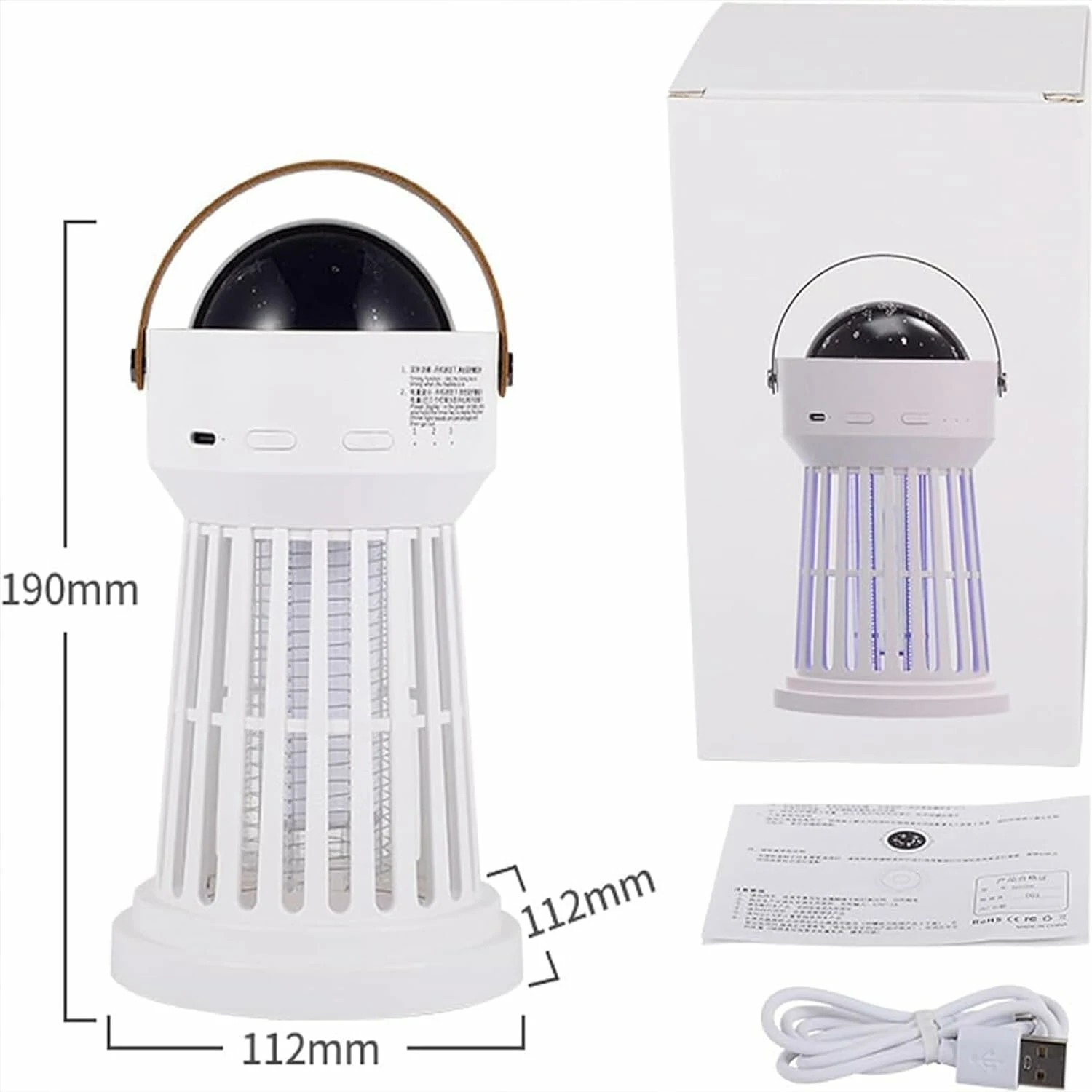 Mosquito Zapper 2000mAh With Music Box and Projector Lamp Long-lasting Battery 360 degrees Protection 3-in-1 Design Indoor and Outdoor Mosquito Killer with LED Flashlight for Camping Picnic — view 8