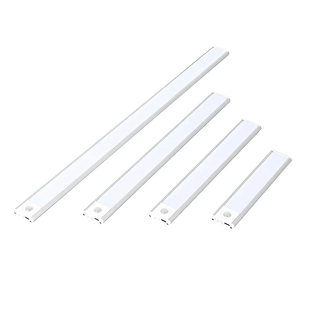 Motion Sensor Light Rechargeable Night Light Super Thin Tri-Color 10/20/30/40cm Magnetic Adhesive Installation for Cabinets Wardrobes Warm Daylight — Motion