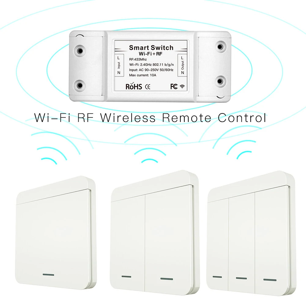 Mouehouse RF433 + WiFi DIY Smart Switch Module RF433 Remote Control for Smart Automation Smart Life/Tuya Work with Alexa and Google Home — view 4