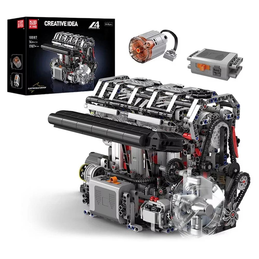Mould King 10087 L4 Gasoline Engine Model Building Block Technical Car Motorised Inline 4-cylinder Brick Assembly Kit 1787+PCS Science Education Discovery Toys Children Gifts — MOULD KING