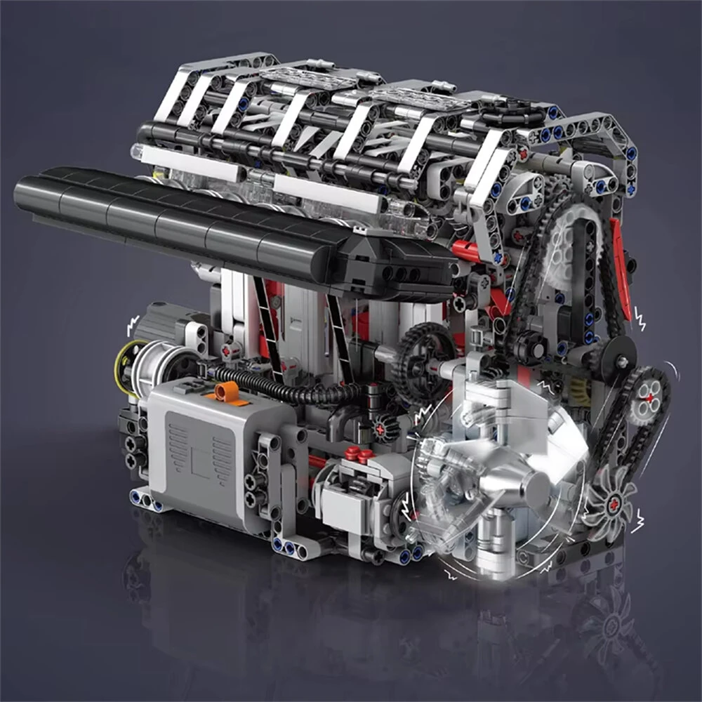 Mould King 10087 L4 Gasoline Engine Model Building Block Technical Car Motorised Inline 4-cylinder Brick Assembly Kit 1787+PCS Science Education Discovery Toys Children Gifts — view 6