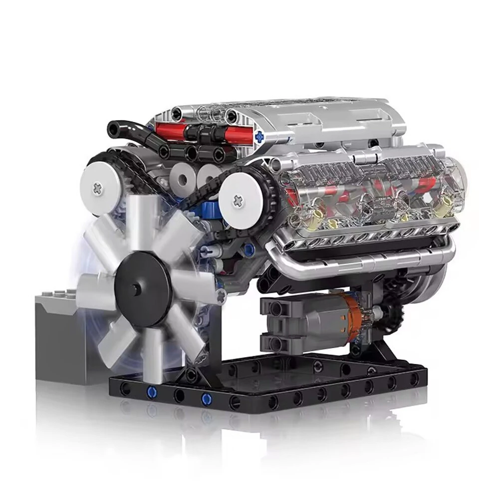 Mould King 10088 Technical Car Building Block MOC Motorized V8 Engine Model Brick Assembly Kit 535+PCS Excellent STEAM Science Education Discovery Toys Children Gifts — MOULD KING