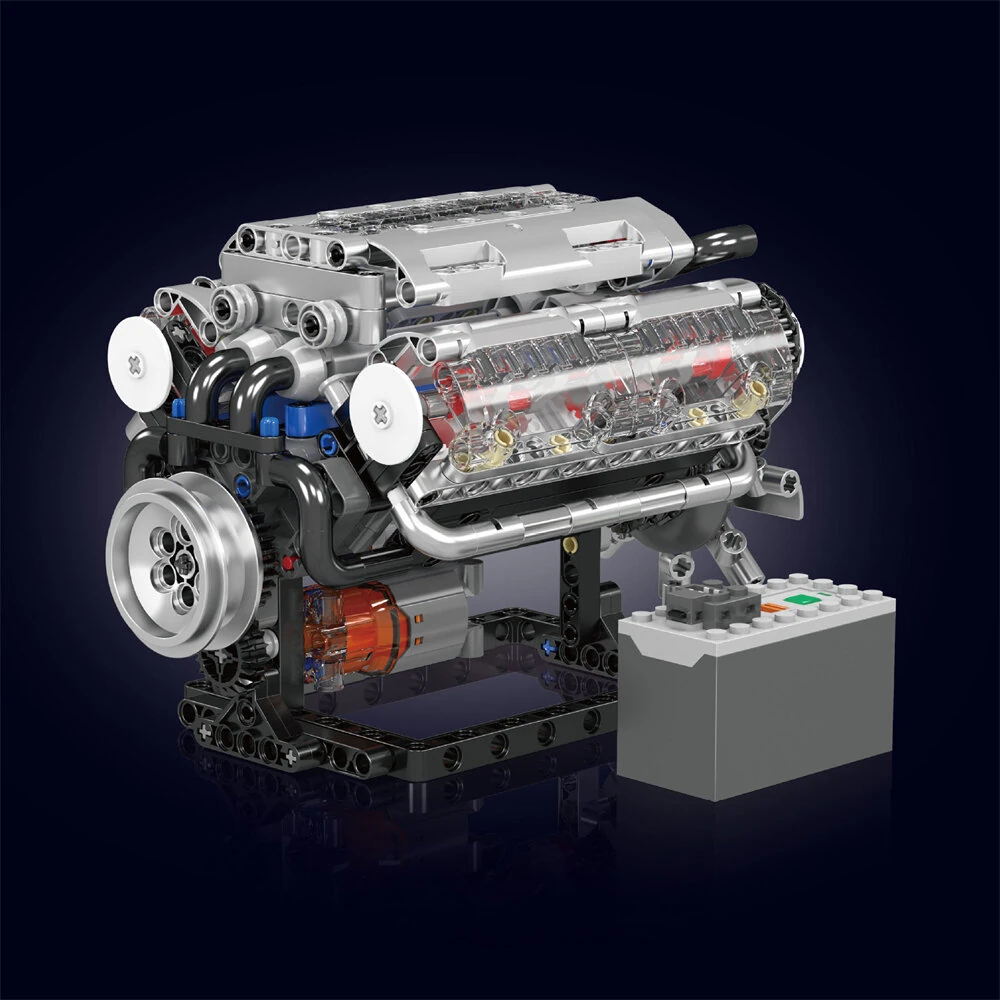 Mould King 10088 Technical Car Building Block MOC Motorized V8 Engine Model Brick Assembly Kit 535+PCS Excellent STEAM Science Education Discovery Toys Children Gifts — view 4