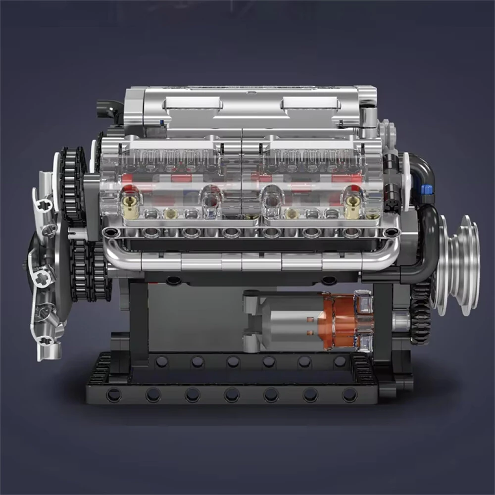 Mould King 10088 Technical Car Building Block MOC Motorized V8 Engine Model Brick Assembly Kit 535+PCS Excellent STEAM Science Education Discovery Toys Children Gifts — view 6