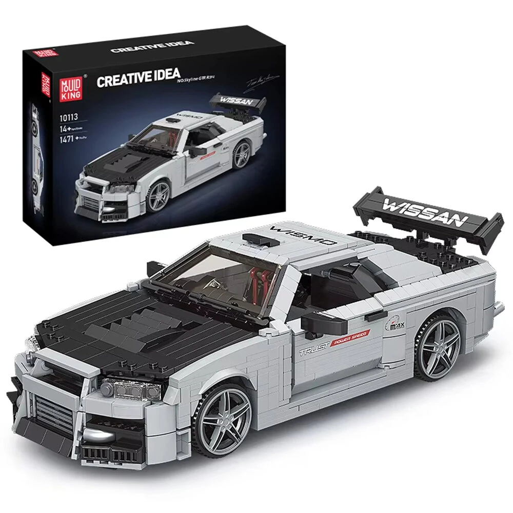Mould King 10113 Technical Car Toys The MOC Skyline R34 Sport Car Model Building Block Assembly Kit 1471PCS Brick Set Kids Boys Birthday Gift — view 2