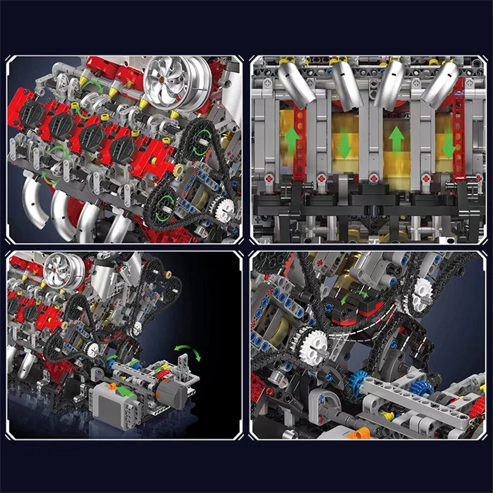 Mould King 10130 Technical Car Building Block Motorized F488 Supercar V-type 8 Cylinder V8 Engine Model Brick Assembly Kit 2718+PCS Excellent STEAM Science Education Discovery Toys Children Gifts — view 6