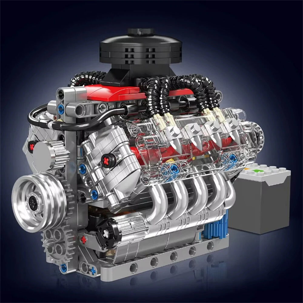 Mould King 10171 LSX454 Motorized V8 Engine Model DIY Assembly Kit Motorized Building Blocks 487PCS Excellent STEAM Science Education Discovery Toys Children Gifts — view 4