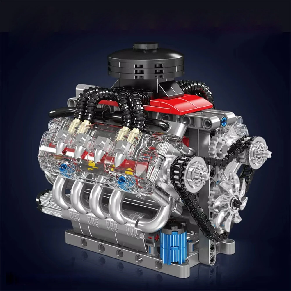 Mould King 10171 LSX454 Motorized V8 Engine Model DIY Assembly Kit Motorized Building Blocks 487PCS Excellent STEAM Science Education Discovery Toys Children Gifts — view 5