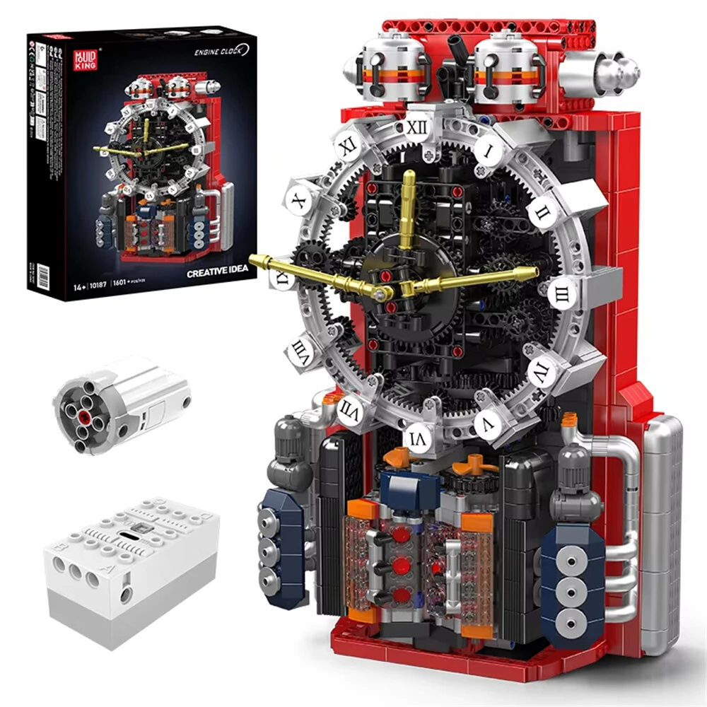 Mould King 10187 Clock Building Blocks Motorized Engine APP Controlled Functional Desk Clock Adults Children Birthday Gift — MOULD KING