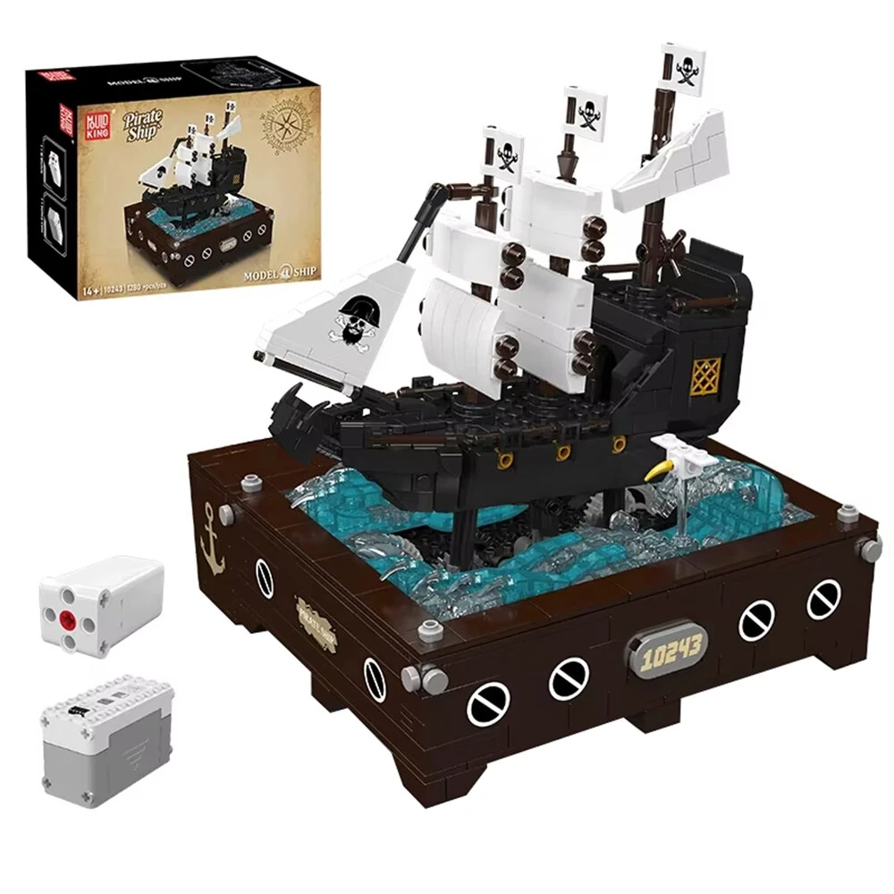 Mould King 10243 Pirate Ship Dynamic Toys Model Building Blocks Brick Assembly Kit Kids Christmas Gift