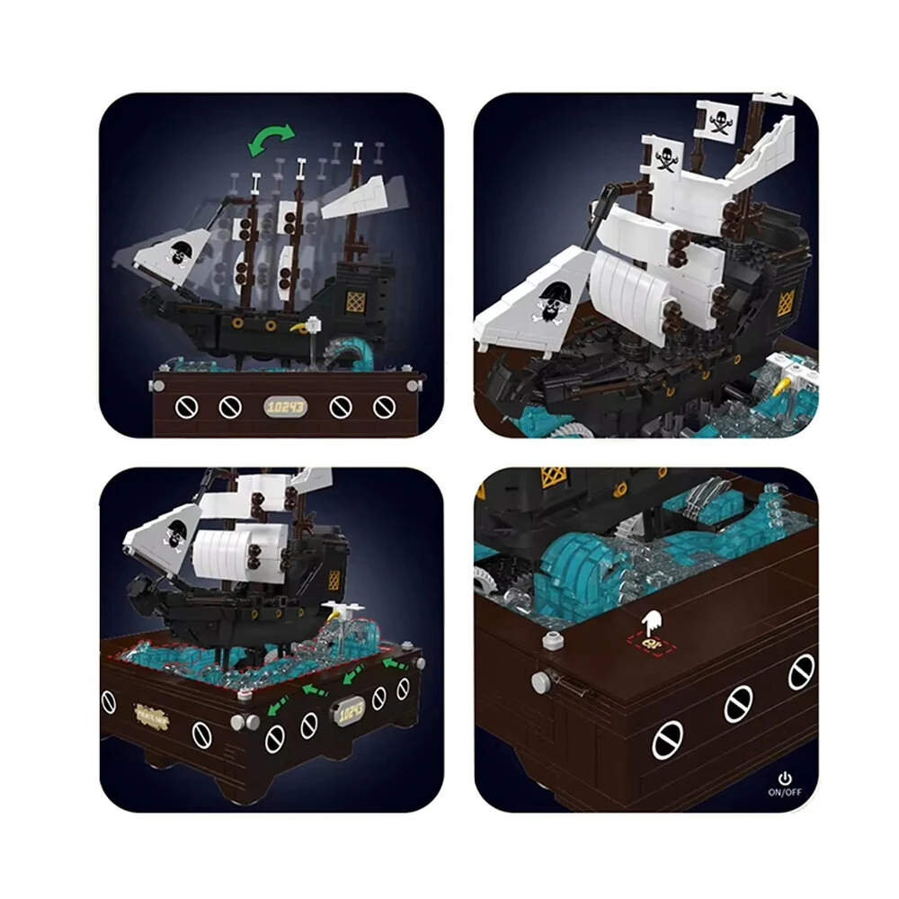 Mould King 10243 Pirate Ship Dynamic Toys Model Building Blocks Brick Assembly Kit Kids Christmas Gift — view 3