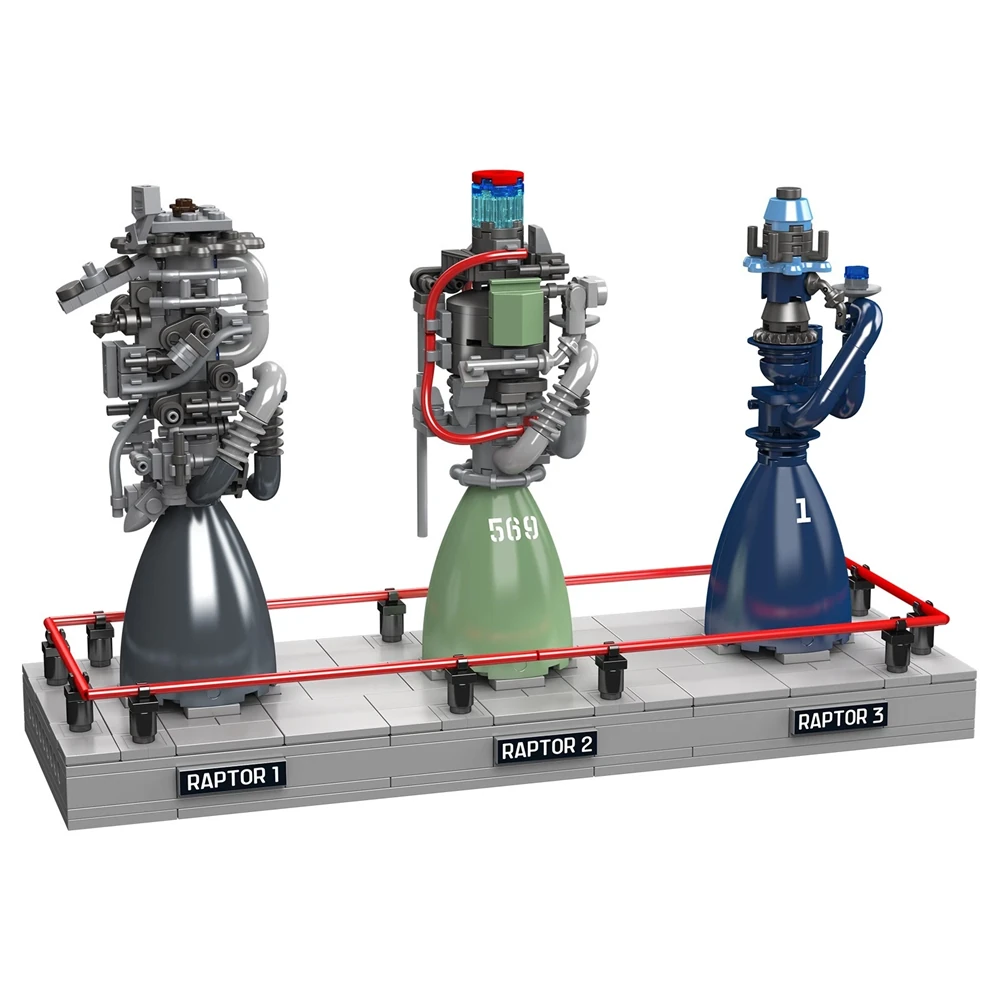 Mould King 10247 Raptor Rocket Engine Model Building Block Technical Car Engine Assembly Brick Science Discovery Toys Chrismas Gift — view 3