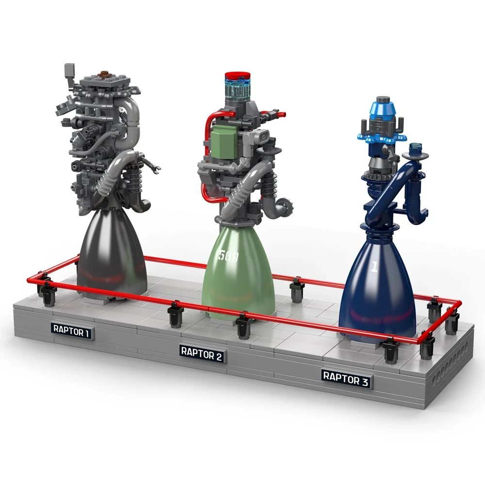 Mould King 10247 Raptor Rocket Engine Model Building Block Technical Car Engine Assembly Brick Science Discovery Toys Chrismas Gift — view 4