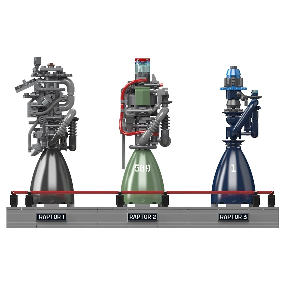 Mould King 10247 Raptor Rocket Engine Model Building Block Technical Car Engine Assembly Brick Science Discovery Toys Chrismas Gift — view 5