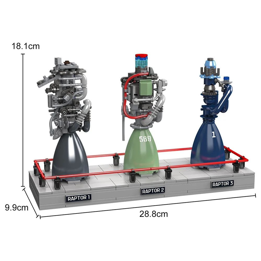 Mould King 10247 Raptor Rocket Engine Model Building Block Technical Car Engine Assembly Brick Science Discovery Toys Chrismas Gift — view 6