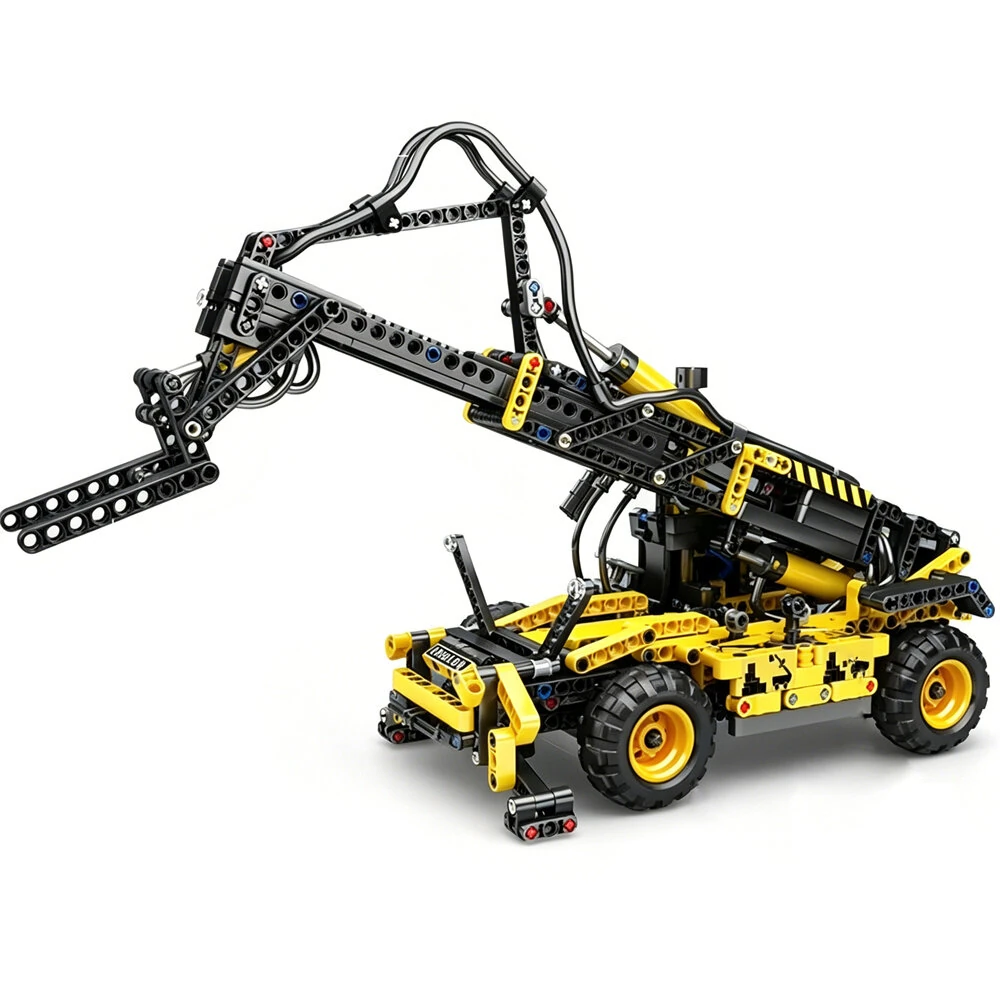 Mould King 19009 Pneumatic Telescopic Forklift Technical Vehicle Simulation Truck Model Building Block Brick Assembly Kit for Children Adult Birthday Gift — view 5