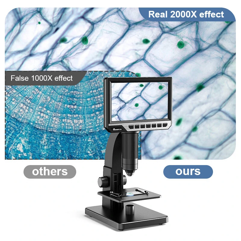 MT315 2000X Dual Lens Digital Microscope 7-inch HD IPS Large Screen Multiple Lens for Circuit/Cells Observation Up&Down Light Source Support Computer Viewing — view 6