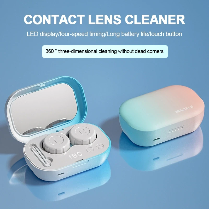 Mugle Mini Ultrasonic Electric Cleaner with Digital Display 4 Gears Time Setting Automatic Intelligent Sterilization And Cleaning Of Cosmetic — Mugle