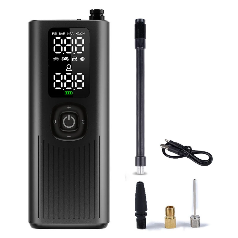 Multi-Function 120Psi Cordless Handheld Air Pump Portable Tire Inflator For Car Bicycle Motorcycle Tires Ball USB Charging With LCD Display Pressure Gauge — view 2