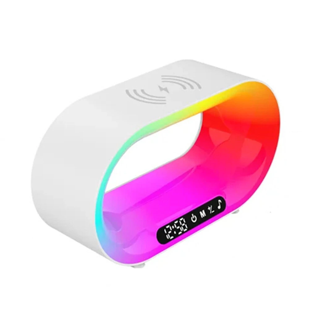 Multi-function 3 In 1 LED Night Light APP Control RGB Atmosphere Desk Lamp Smart Multifunctional Wireless Charger Alarm Clock — Multi-function